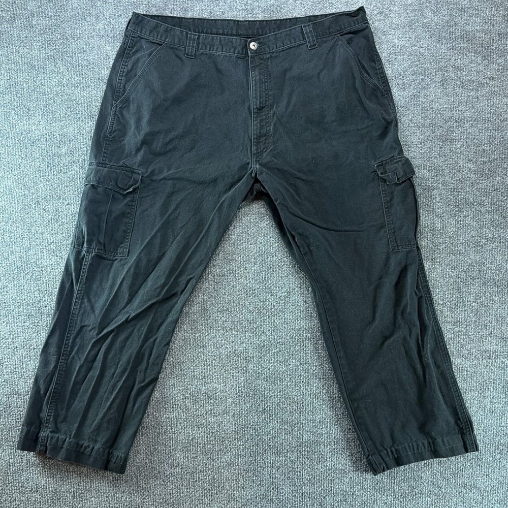 Wrangler Authentic Issue Mens Black Cargo Pants 42x30 Cotton Twill Utility
